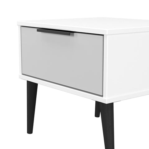 Hong Kong (Black Legs) 1 Drawer Bedside Cabinet  with Legs
