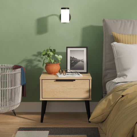 Hong Kong (Black Legs) 1 Drawer Bedside Cabinet  with Legs