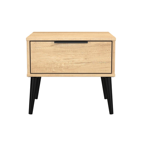 Hong Kong (Black Legs) 1 Drawer Bedside Cabinet  with Legs
