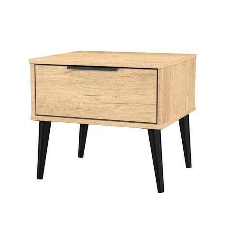 Hong Kong (Black Legs) 1 Drawer Bedside Cabinet  with Legs