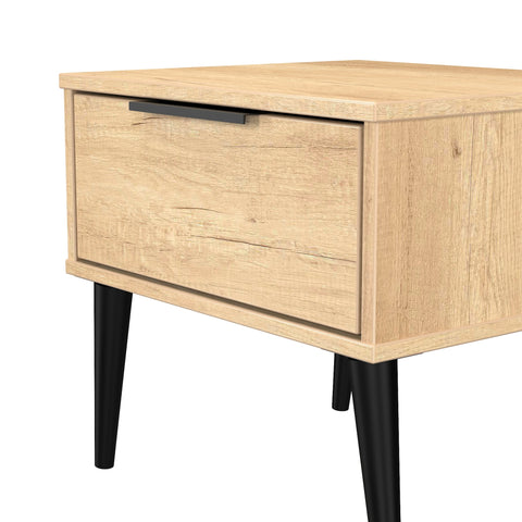 Hong Kong (Black Legs) 1 Drawer Bedside Cabinet  with Legs