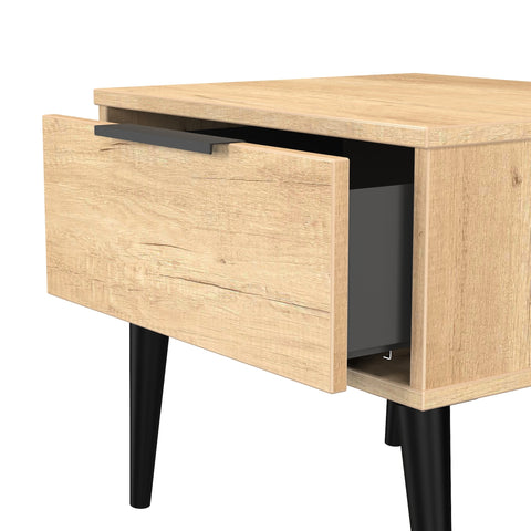 Hong Kong (Black Legs) 1 Drawer Bedside Cabinet  with Legs