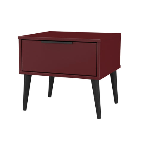 Hong Kong (Black Legs) 1 Drawer Bedside Cabinet  with Legs