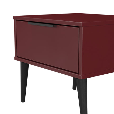 Hong Kong (Black Legs) 1 Drawer Bedside Cabinet  with Legs