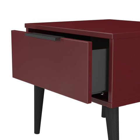 Hong Kong (Black Legs) 1 Drawer Bedside Cabinet  with Legs