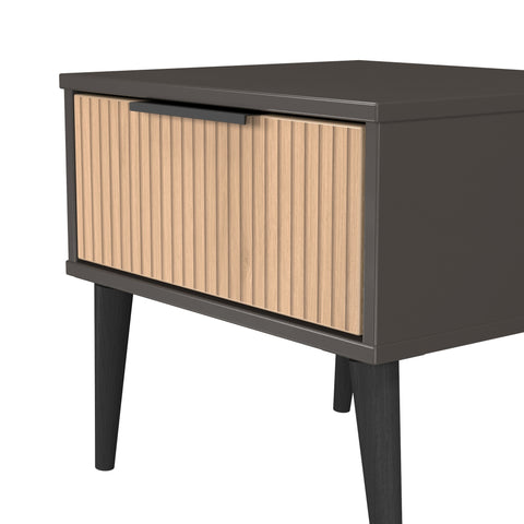 Hong Kong (Black Legs) 1 Drawer Bedside Cabinet  with Legs