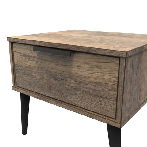 Hong Kong (Black Legs) 1 Drawer Bedside Cabinet  with Legs