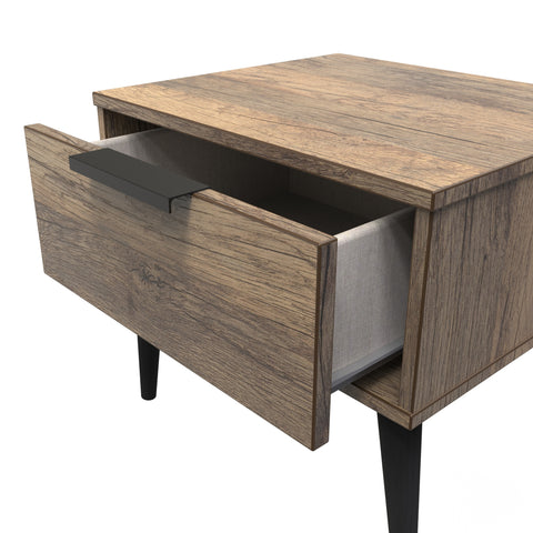 Hong Kong (Black Legs) 1 Drawer Bedside Cabinet  with Legs