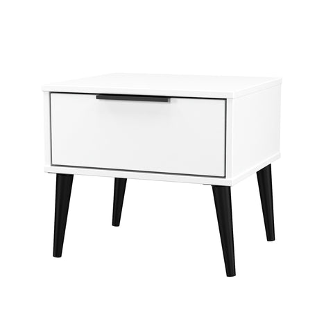 Hong Kong (Black Legs) 1 Drawer Bedside Cabinet  with Legs