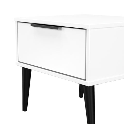 Hong Kong (Black Legs) 1 Drawer Bedside Cabinet  with Legs
