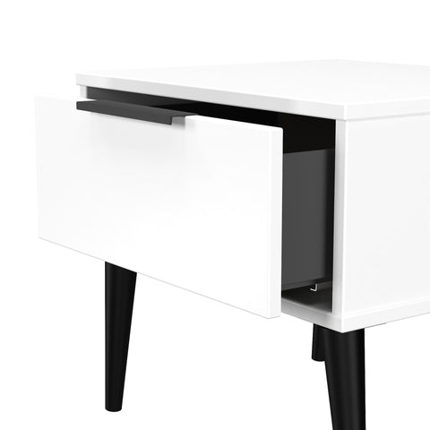 Hong Kong (Black Legs) 1 Drawer Bedside Cabinet  with Legs