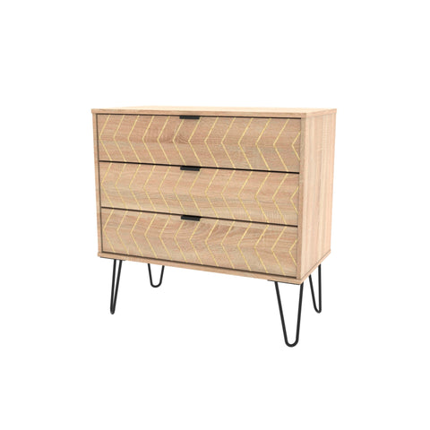 Hong Kong (Black Hairping Legs) 3 Drawer Chest