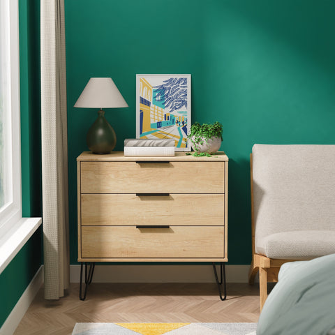 Hong Kong (Black Hairping Legs) 3 Drawer Chest