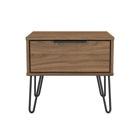 Hong Kong (Black Hairping Legs) 1 Drawer Bedside Cabinet  with Legs