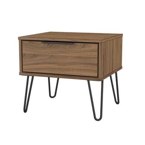 Hong Kong (Black Hairping Legs) 1 Drawer Bedside Cabinet  with Legs