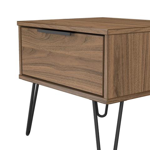 Hong Kong (Black Hairping Legs) 1 Drawer Bedside Cabinet  with Legs