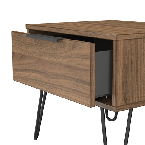 Hong Kong (Black Hairping Legs) 1 Drawer Bedside Cabinet  with Legs