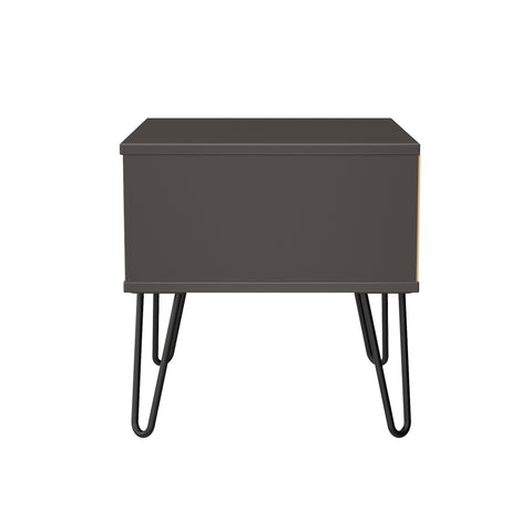 Hong Kong (Black Hairping Legs) 1 Drawer Bedside Cabinet  with Legs