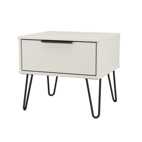 Hong Kong (Black Hairping Legs) 1 Drawer Bedside Cabinet  with Legs
