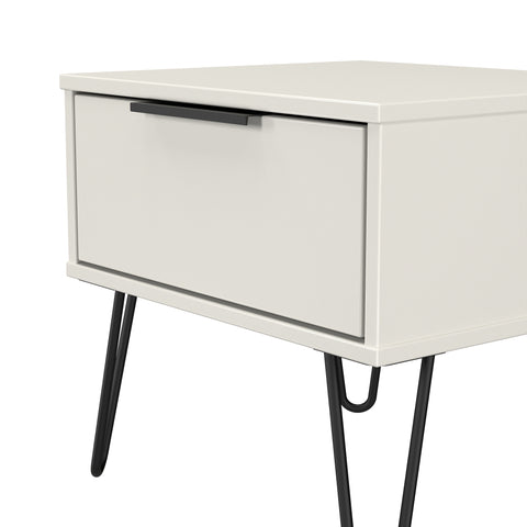 Hong Kong (Black Hairping Legs) 1 Drawer Bedside Cabinet  with Legs