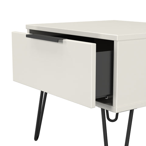 Hong Kong (Black Hairping Legs) 1 Drawer Bedside Cabinet  with Legs