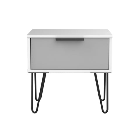 Hong Kong (Black Hairping Legs) 1 Drawer Bedside Cabinet  with Legs