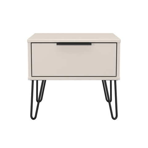 Hong Kong (Black Hairping Legs) 1 Drawer Bedside Cabinet  with Legs