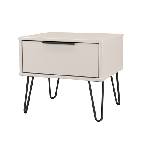 Hong Kong (Black Hairping Legs) 1 Drawer Bedside Cabinet  with Legs