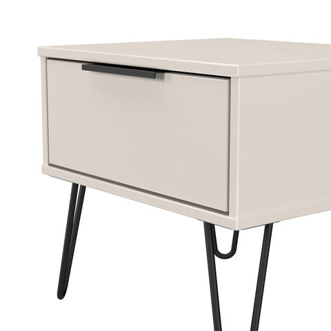 Hong Kong (Black Hairping Legs) 1 Drawer Bedside Cabinet  with Legs