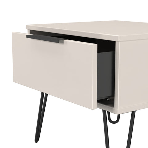 Hong Kong (Black Hairping Legs) 1 Drawer Bedside Cabinet  with Legs