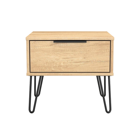 Hong Kong (Black Hairping Legs) 1 Drawer Bedside Cabinet  with Legs