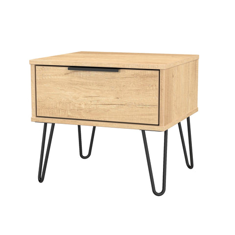 Hong Kong (Black Hairping Legs) 1 Drawer Bedside Cabinet  with Legs