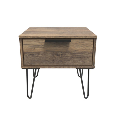 Hong Kong (Black Hairping Legs) 1 Drawer Bedside Cabinet  with Legs