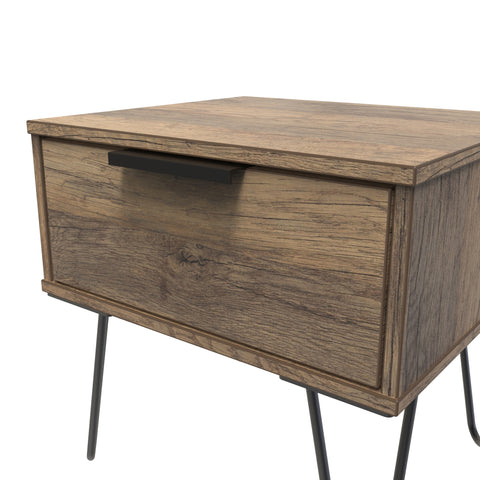 Hong Kong (Black Hairping Legs) 1 Drawer Bedside Cabinet  with Legs