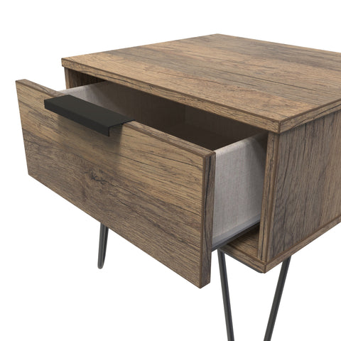 Hong Kong (Black Hairping Legs) 1 Drawer Bedside Cabinet  with Legs