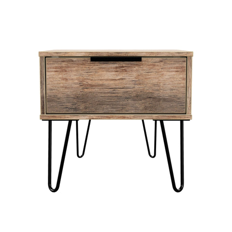 Hong Kong (Black Hairping Legs) 1 Drawer Bedside Cabinet  with Legs