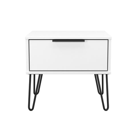 Hong Kong (Black Hairping Legs) 1 Drawer Bedside Cabinet  with Legs