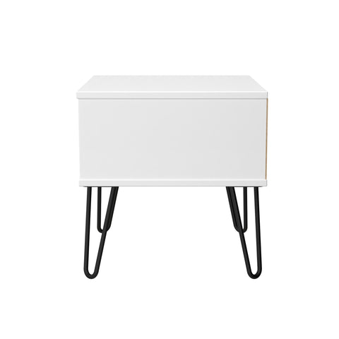 Hong Kong (Black Hairping Legs) 1 Drawer Bedside Cabinet  with Legs