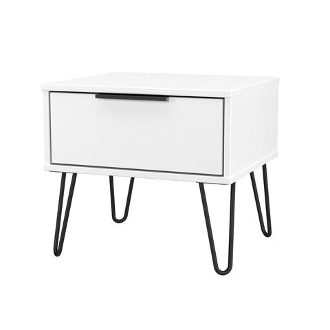 Hong Kong (Black Hairping Legs) 1 Drawer Bedside Cabinet  with Legs