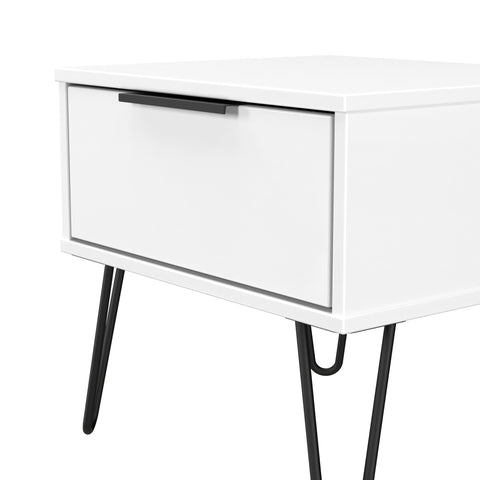 Hong Kong (Black Hairping Legs) 1 Drawer Bedside Cabinet  with Legs