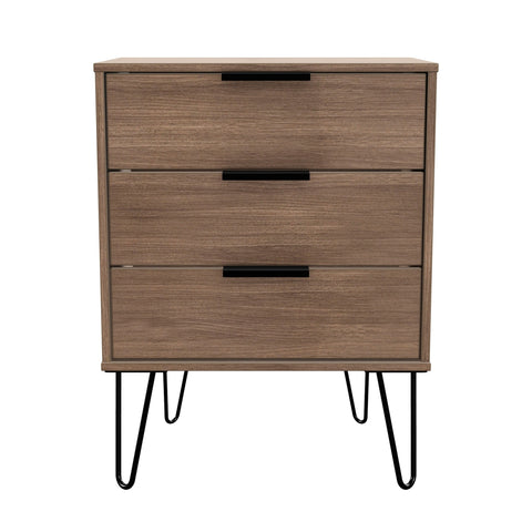 Hong Kong (Black Hairping Legs) 3 Drawer Midi Chest with Legs