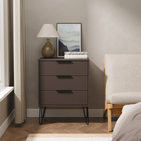 Hong Kong (Black Hairping Legs) 3 Drawer Midi Chest with Legs