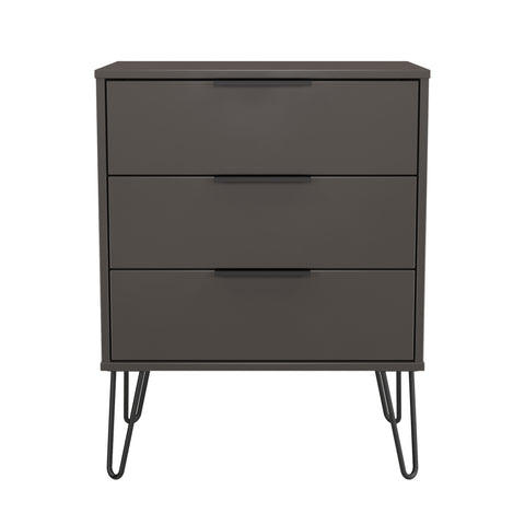 Hong Kong (Black Hairping Legs) 3 Drawer Midi Chest with Legs