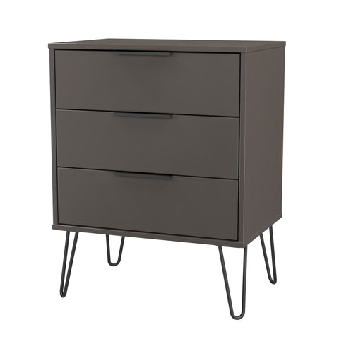 Hong Kong (Black Hairping Legs) 3 Drawer Midi Chest with Legs