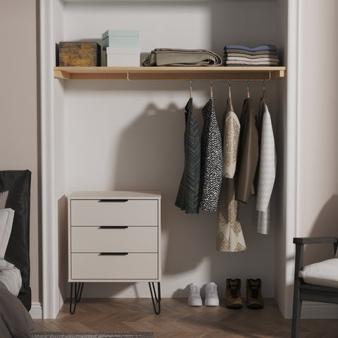 Hong Kong (Black Hairping Legs) 3 Drawer Midi Chest with Legs