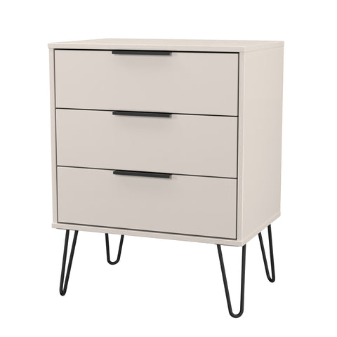 Hong Kong (Black Hairping Legs) 3 Drawer Midi Chest with Legs