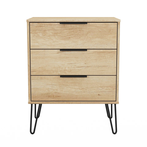Hong Kong (Black Hairping Legs) 3 Drawer Midi Chest with Legs