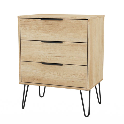 Hong Kong (Black Hairping Legs) 3 Drawer Midi Chest with Legs