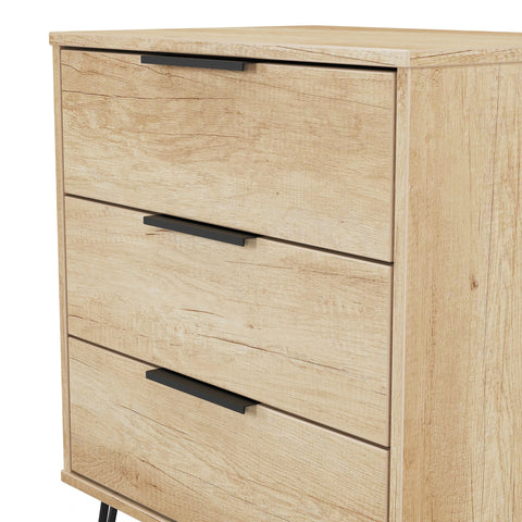Hong Kong (Black Hairping Legs) 3 Drawer Midi Chest with Legs