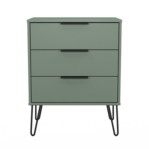 Hong Kong (Black Hairping Legs) 3 Drawer Midi Chest with Legs